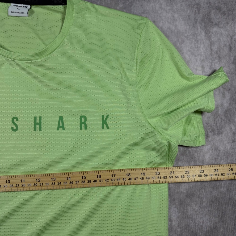 Gymshark Men's XL Arrival Short Sleeve T-Shirt Lime Green Mesh Logo Activewear - Picture 5 of 6